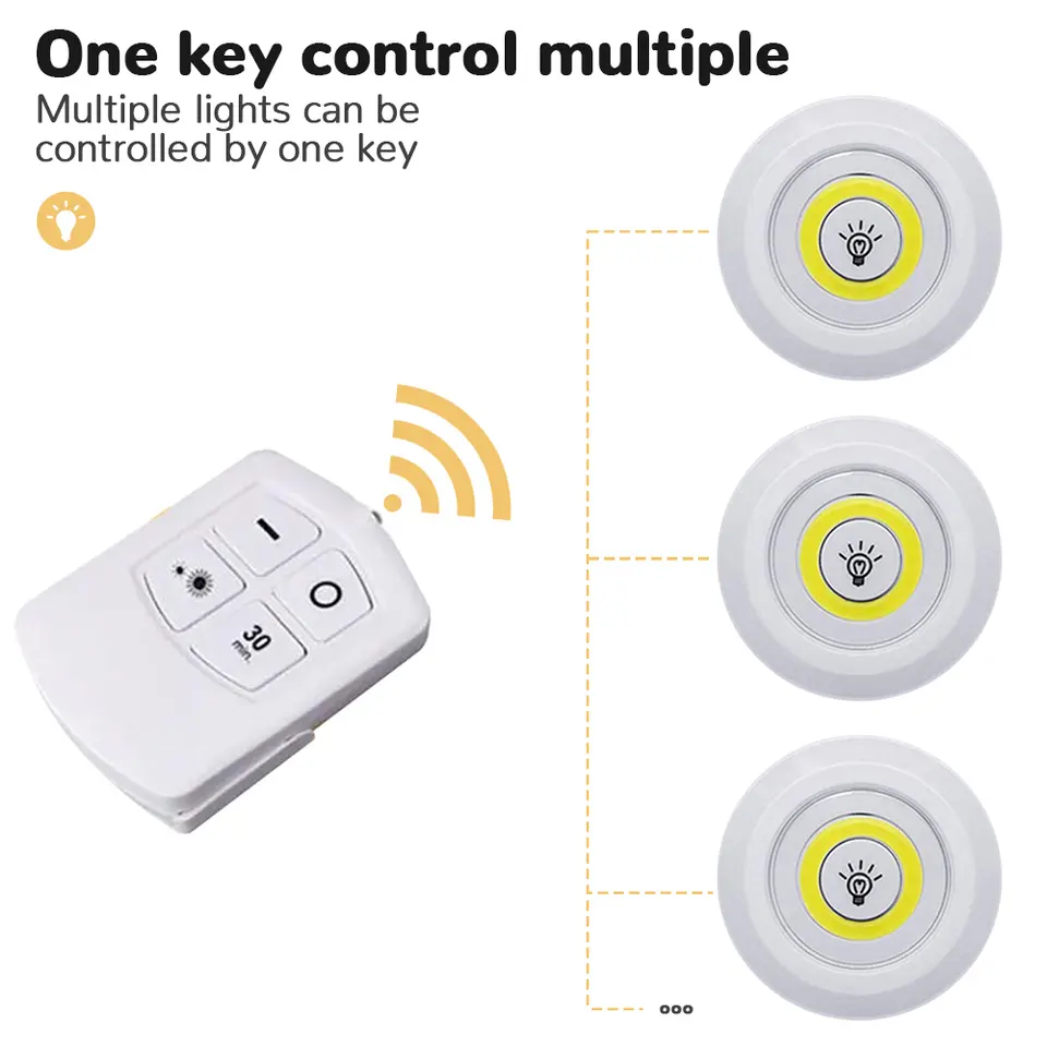 Lampe tactile 3 pièces led haute puissance avec télécommande sans fil