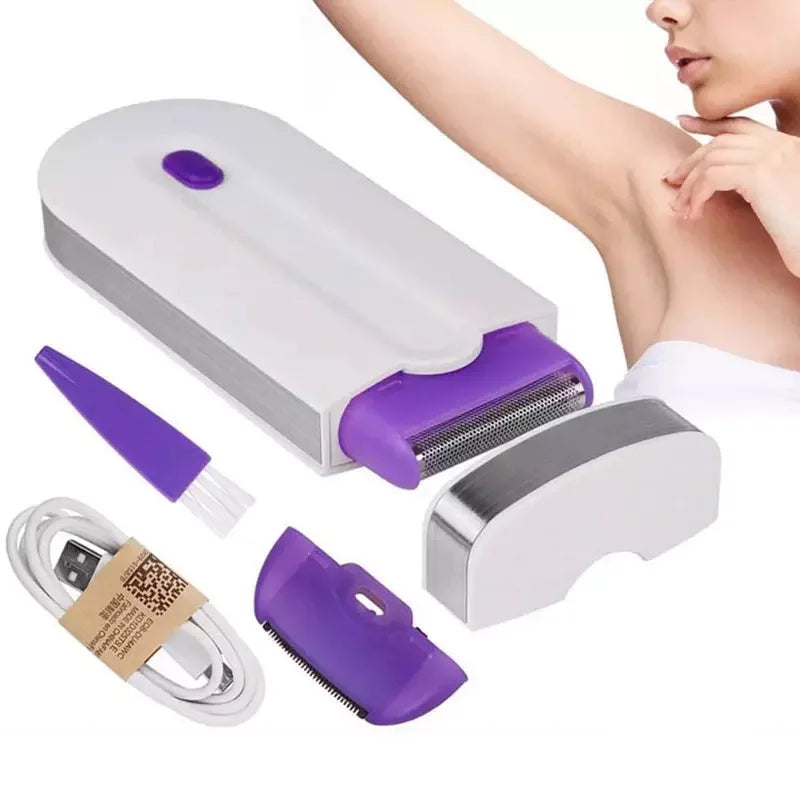 Mini appareil d'épilation électrique 2 en 1 Rasoir corporel féminin/masculin