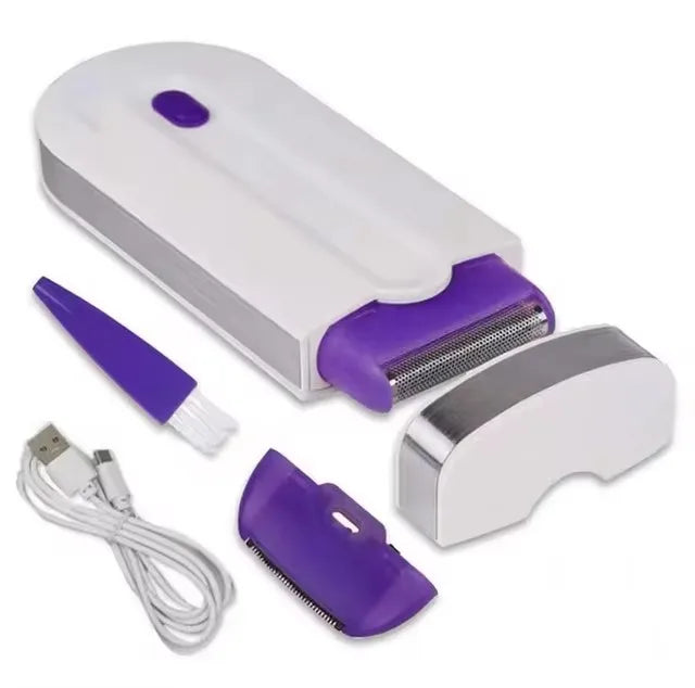 Mini appareil d'épilation électrique 2 en 1 Rasoir corporel féminin/masculin