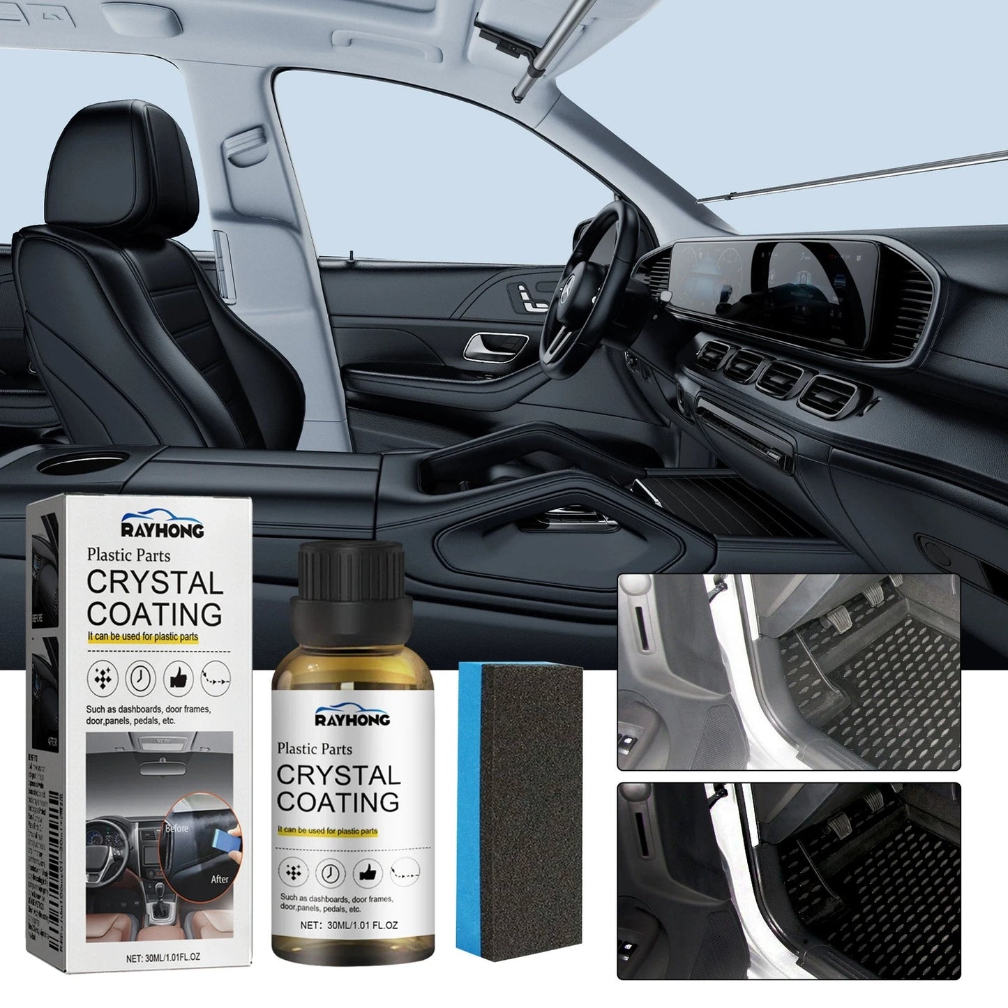 Agent Éclaircissant Nano Cristal – Revêtement Imperméable pour Plastiques Automobiles