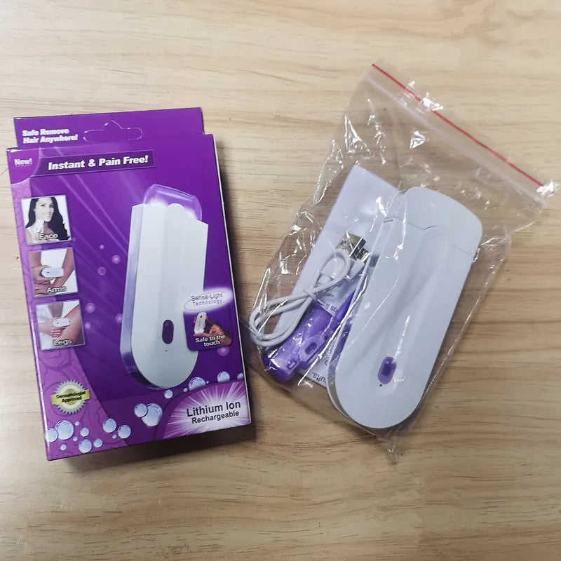 Mini appareil d'épilation électrique 2 en 1 Rasoir corporel féminin/masculin